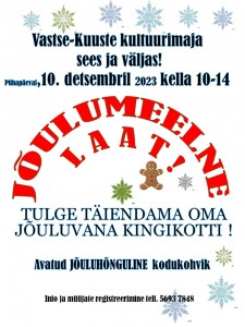 Jõulumeelne laat 10.12 kella 10-14