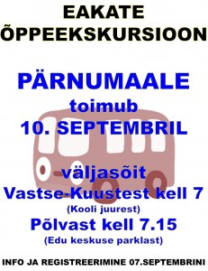 Eakate õppeekskursioon 10.09